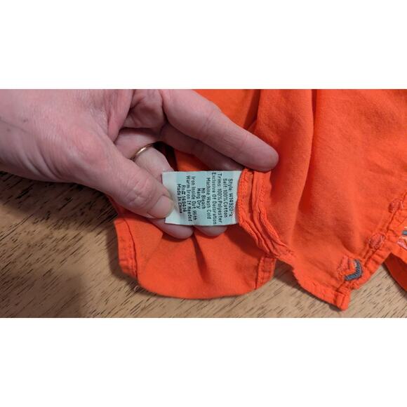 Johnny Was Workshop Orange Floral Embroidered Boho Bell Sleeve VNeck Top Medium - Picture 5 of 7